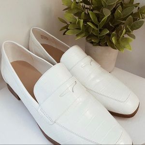ALDO Gwirani White Loafers with Block Heel